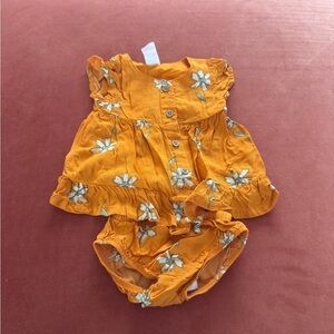 Carter's Orange Floral Diaper Cover Set